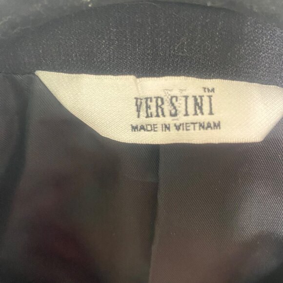 Versini Wool Suit Blazer Jacket Mens 38R Black Two Button Sports Coat Business C - Picture 2 of 13